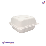 Boîtes à emporter format carré | compostable |  un compartiment blanc | 250 unités