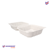 Boîtes à emporter format carré | compostable |  un compartiment blanc | 250 unités